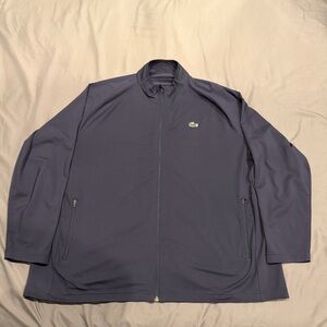 Lacoste Sport Tennis Jacket Mens 4XL Full Zip Rubber Logo Navy Blue